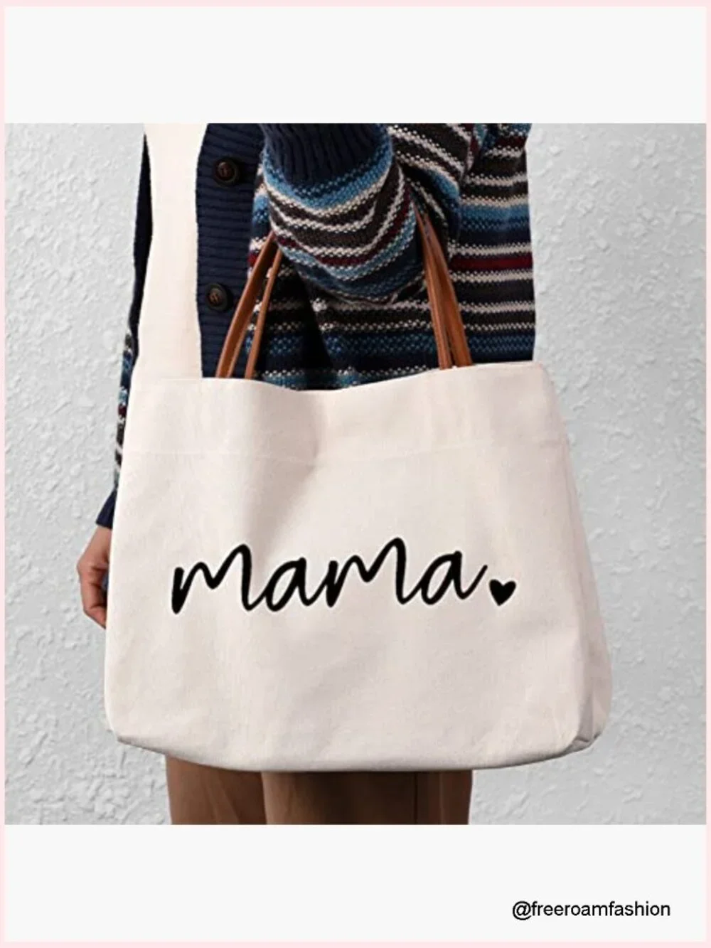 Canvas Tote Bag - Large Mom Life Bag for Travel Shopping Beach Hospital